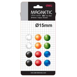  Магнит для досок Deli E7823 ассорти d15мм круглый (12шт) 