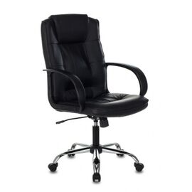  Кресло руководителя Бюрократ T-800N/BLACK черный кожа крестовина хром 