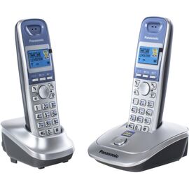  Радиотелефон Panasonic KX-TG2512RUS (серебристый, 2 трубки) 