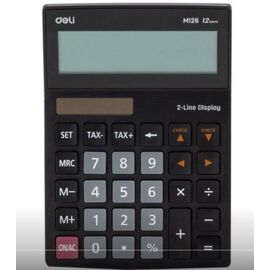  Калькулятор настольный Deli EM126 черный 12-разр. 